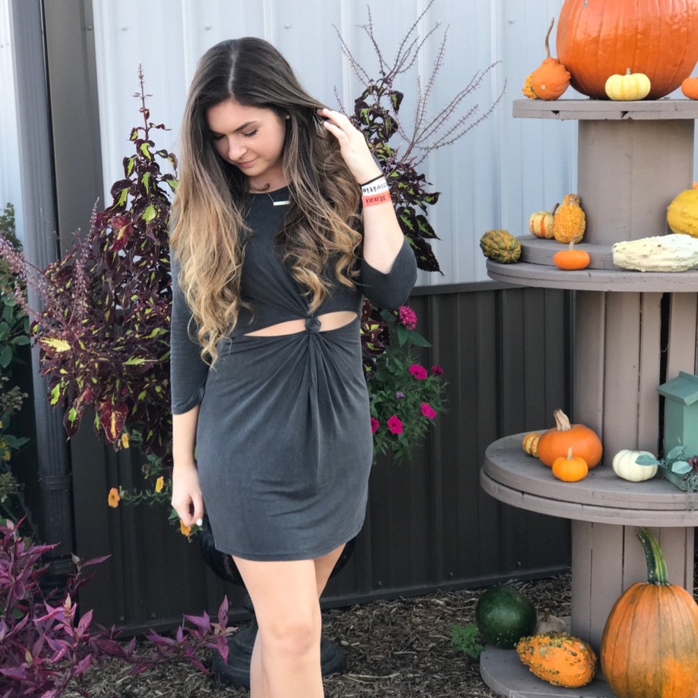 Knot Cutout T-shirt Dress